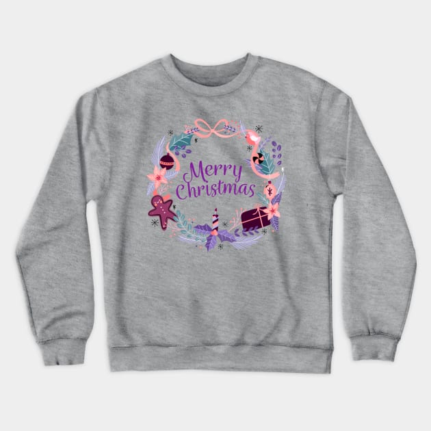 Pretty Christmas Wreath Crewneck Sweatshirt by AlondraHanley